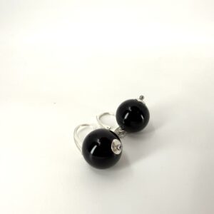 Midnight heart earrings